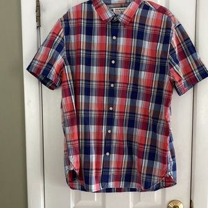LUCKY BRAND BUTTON DOWN SLIM FIT PLAID SHIRT SIZE L
